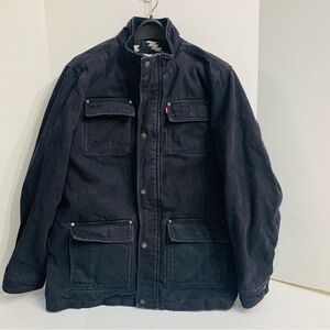 Levi's Men's Black Barn Field Jacket Canvas Heavy Size Large